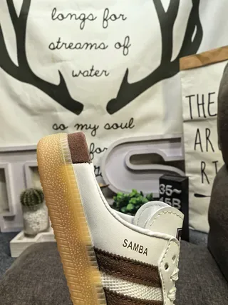 Adidas Samba White Brown Gum Lifestyle Sneakers 3