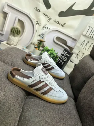 Adidas Samba White Brown Gum Lifestyle Sneakers 9