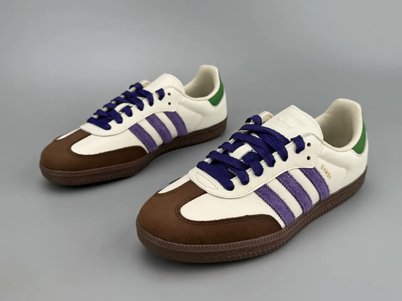 Adidas Samba White Purple Brown Green Lifestyle Sneakers 7