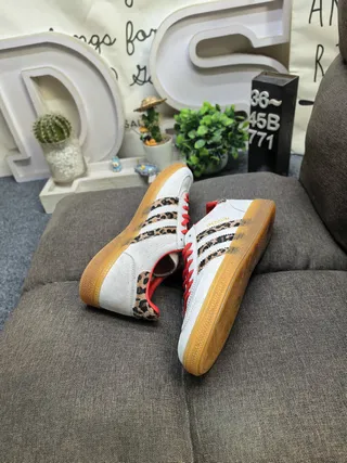Adidas Spezial Brown Suede Cow-Print Stripe Lifestyle Sneakers 16