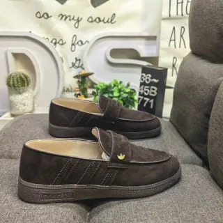 Adidas Spezial 棕色麂皮乐福鞋