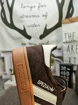 Adidas Spezial Brown Suede White Stripe Lifestyle Sneakers 3