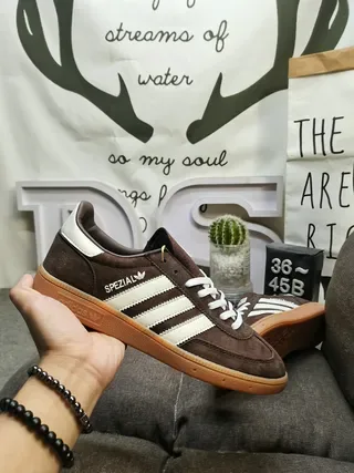 Adidas Spezial Brown Suede White Stripe Lifestyle Sneakers 5