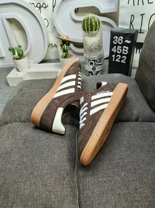 Adidas Spezial Brown Suede White Stripe Lifestyle Sneakers 6