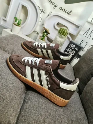 Adidas Spezial Brown Suede White Stripe Lifestyle Sneakers 7