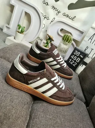 Adidas Spezial Brown Suede White Stripe Lifestyle Sneakers 9
