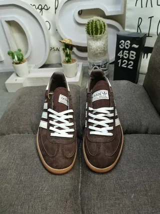 Adidas Spezial Brown Suede White Stripe Lifestyle Sneakers 10