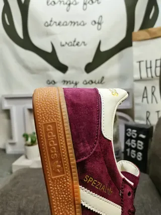 Adidas Spezial Burgundy Suede and White Lifestyle Sneakers 3