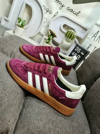 Adidas Spezial Burgundy Suede and White Lifestyle Sneakers 7