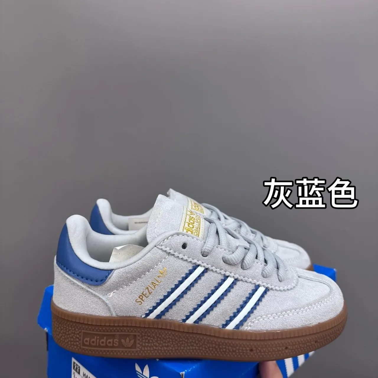 Adidas Spezial Gray Blue Gum Lifestyle Sneakers 3