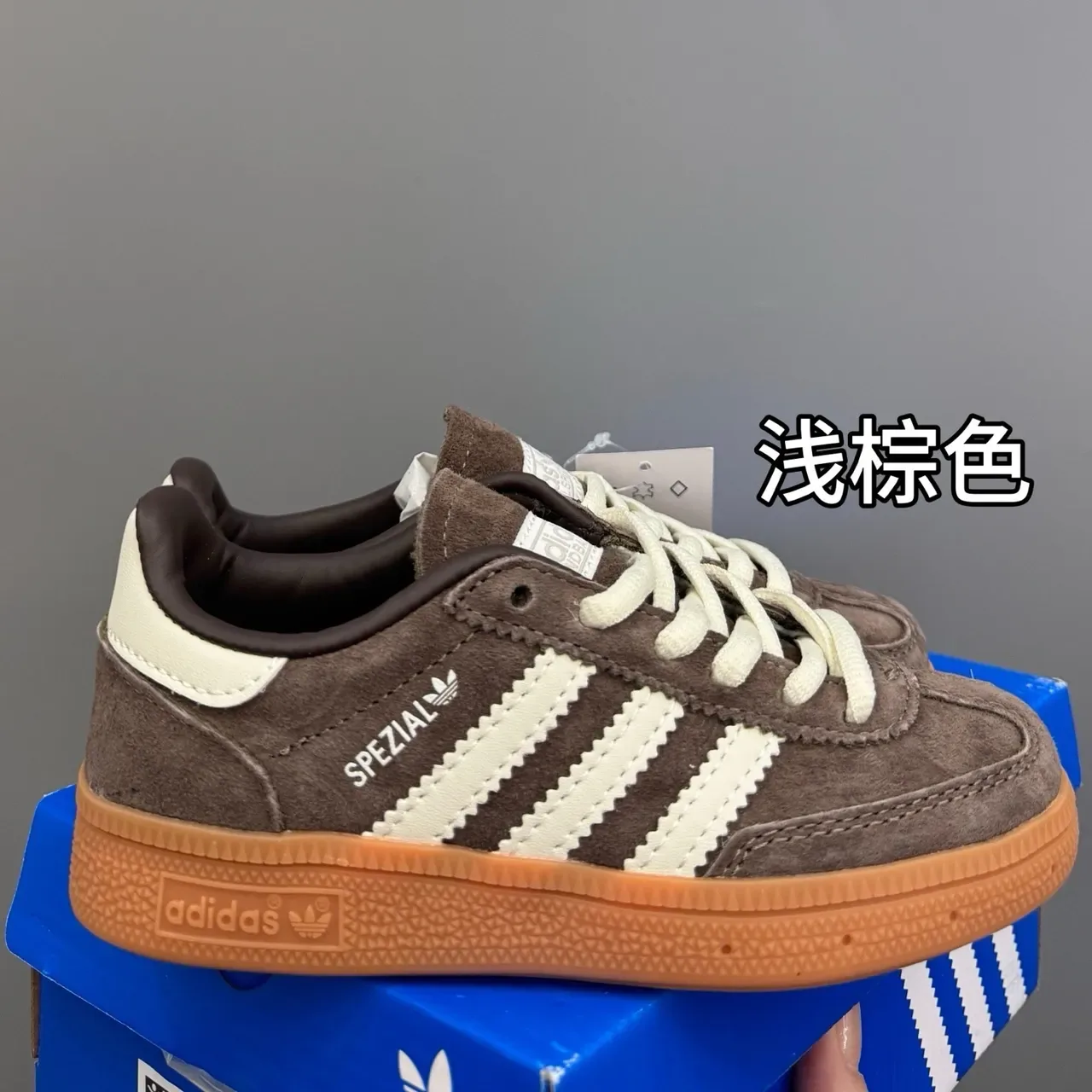 Adidas Spezial Gray Blue Gum Lifestyle Sneakers 12