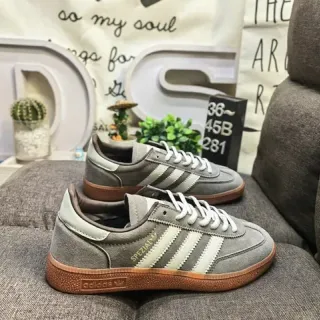 Adidas Spezial Gray Suede and Cream Stripe Lifestyle Sneakers