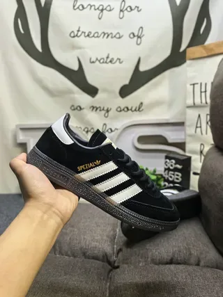 Adidas Spezial Gray Suede and Cream Stripe Lifestyle Sneakers 5