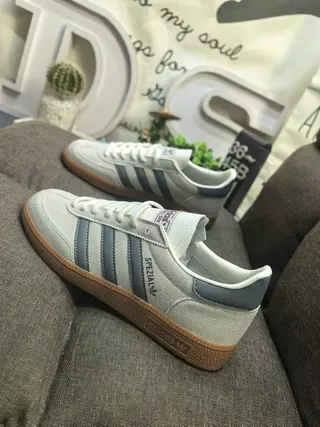 Adidas Spezial Light Gray and Dark Gray Suede Lifestyle Sneakers 5