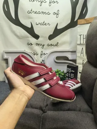 Adidas Spezial Red White Velcro Strap Closure Three Side Stripes Lifestyle Sneakers 5