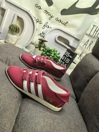 Adidas Spezial Red White Velcro Strap Closure Three Side Stripes Lifestyle Sneakers 7