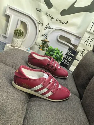 Adidas Spezial Red White Velcro Strap Closure Three Side Stripes Lifestyle Sneakers 9