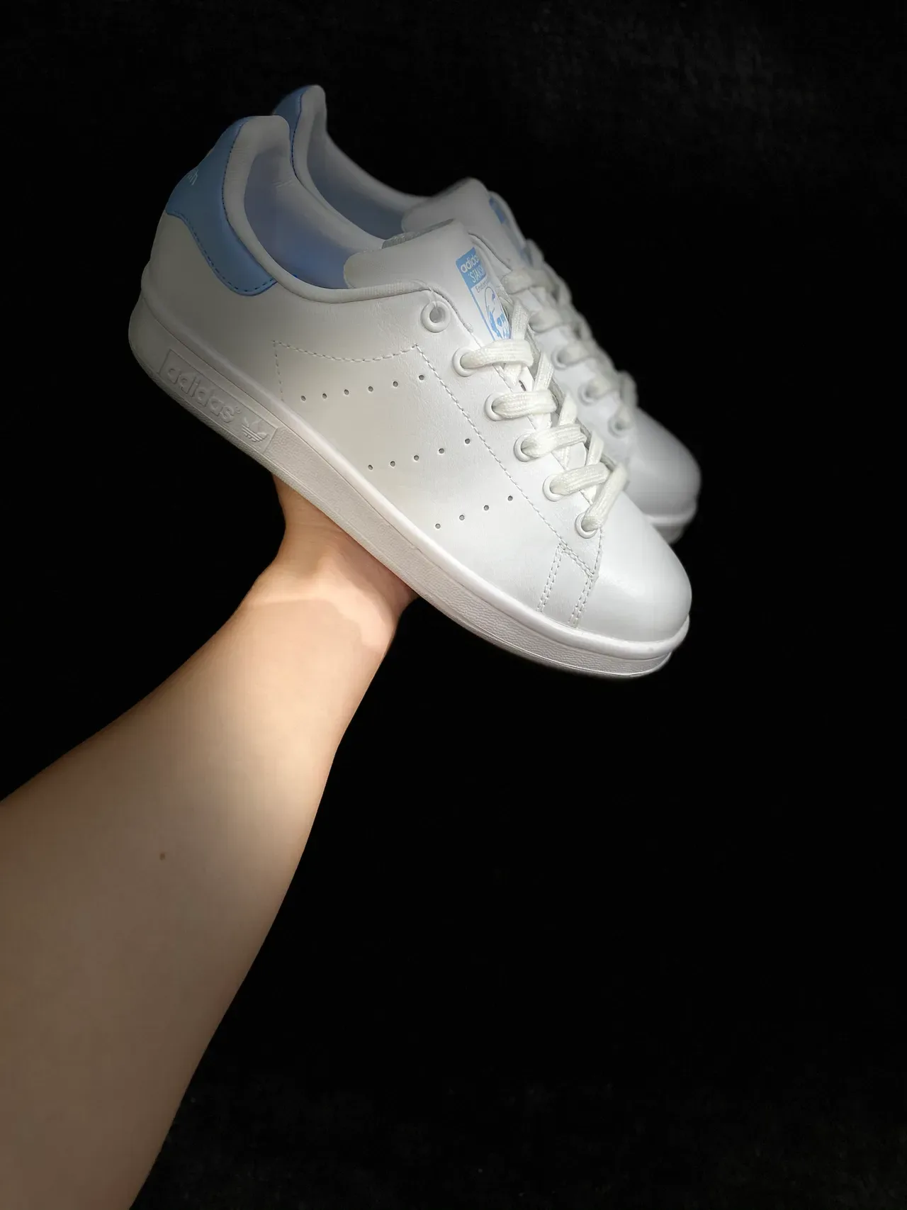 Adidas Stan Smith White and Light Blue Lifestyle Sneakers 2