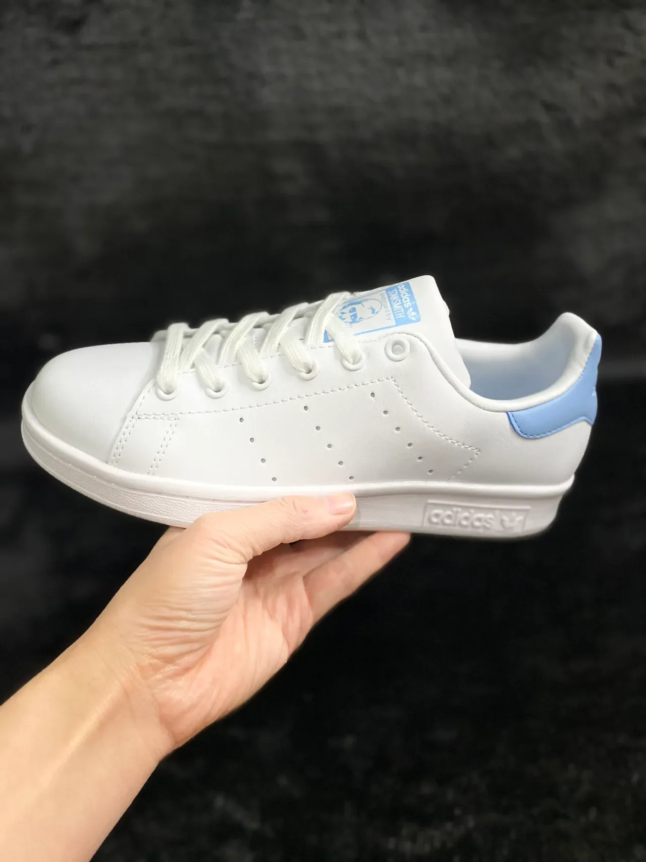 Adidas Stan Smith White and Light Blue Lifestyle Sneakers 3