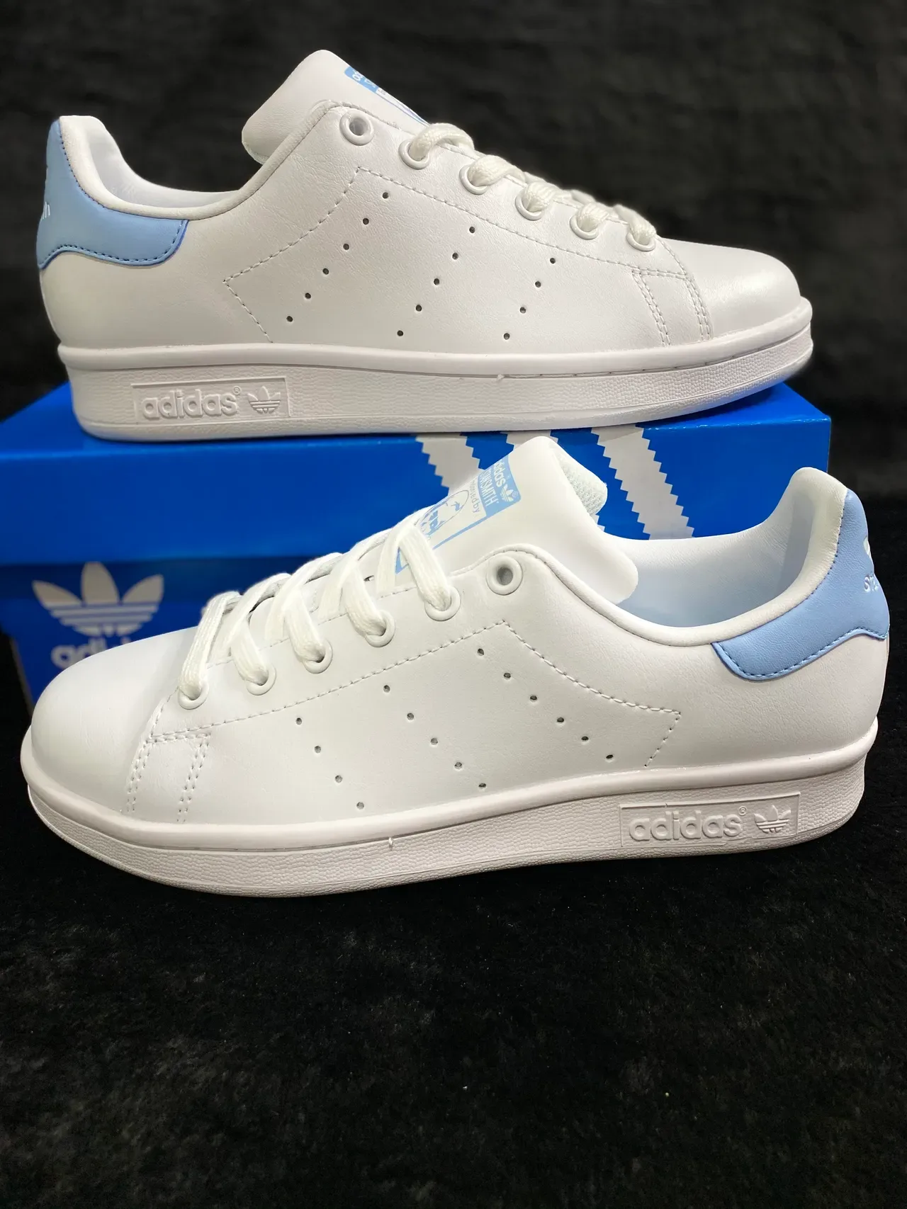 Adidas Stan Smith White and Light Blue Lifestyle Sneakers 6