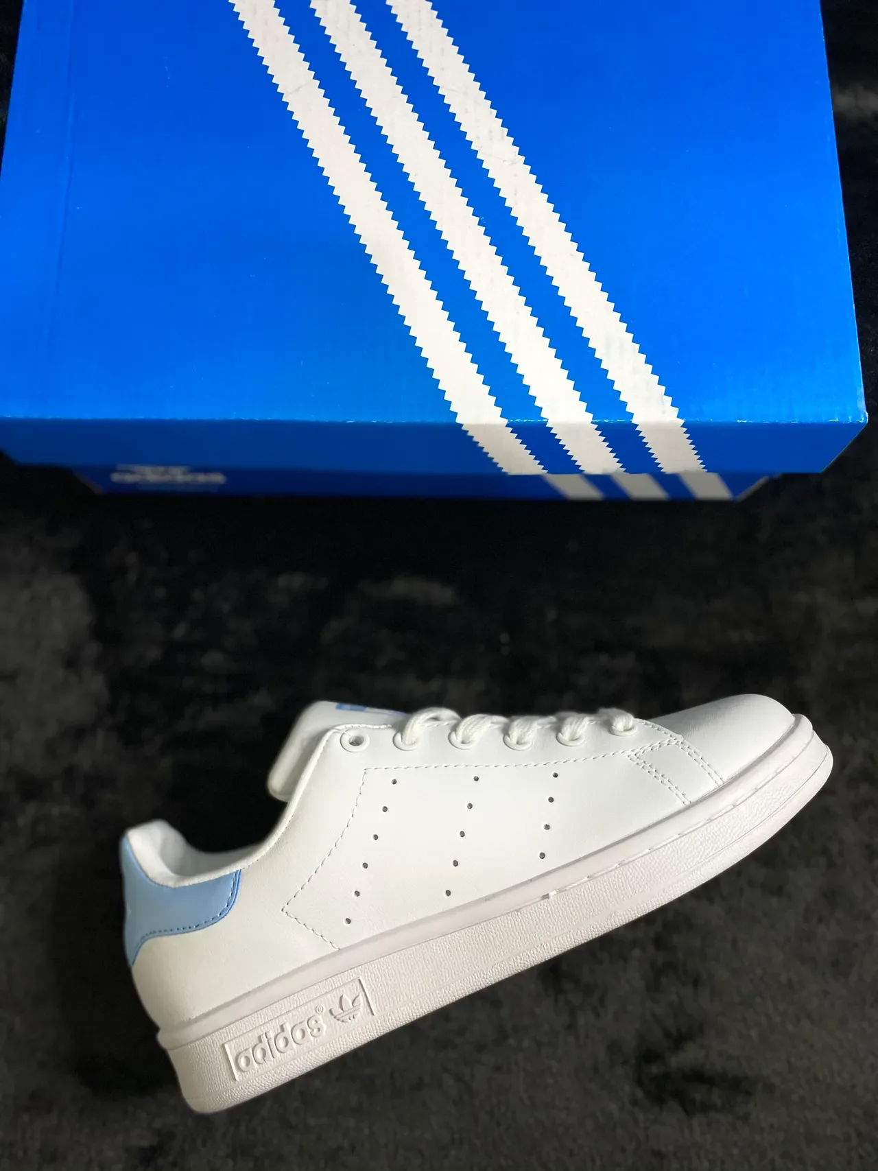 Adidas Stan Smith White and Light Blue Lifestyle Sneakers 7