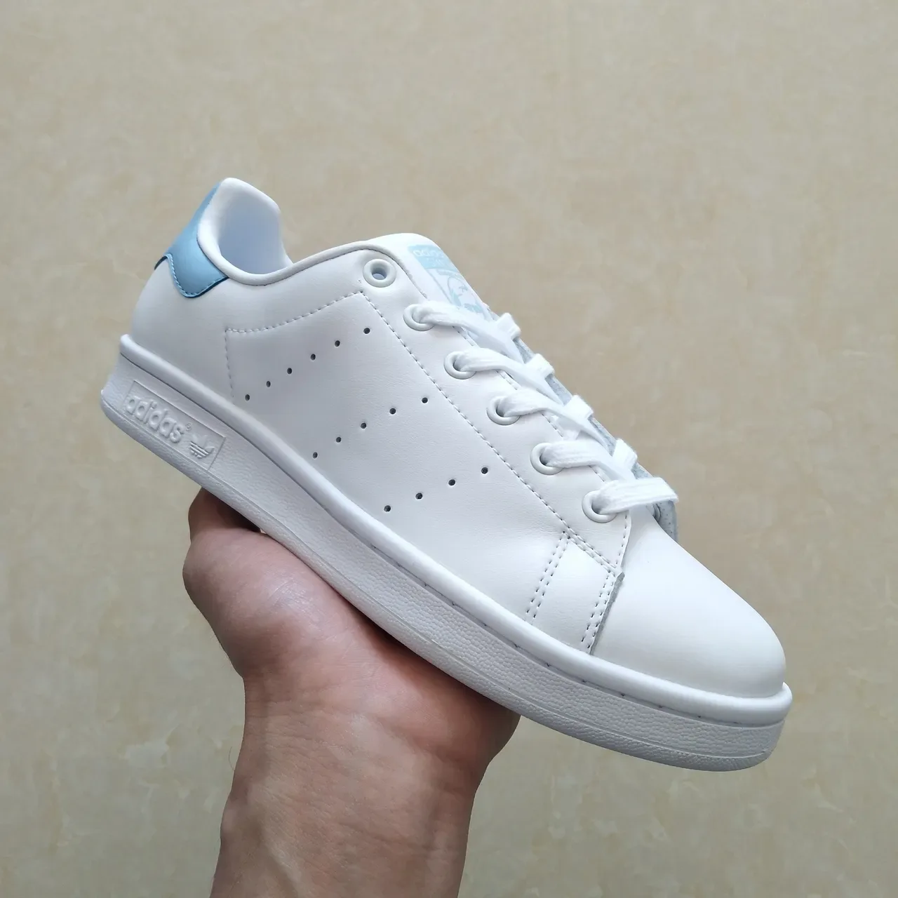 Adidas Stan Smith White and Light Blue Lifestyle Sneakers 12