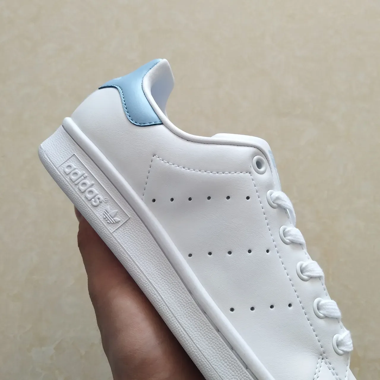 Adidas Stan Smith White and Light Blue Lifestyle Sneakers 14