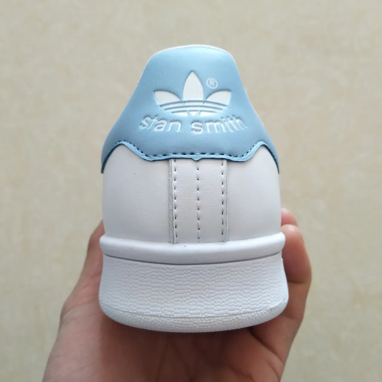 Adidas Stan Smith White and Light Blue Lifestyle Sneakers 16