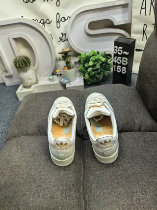 Adidas Superstar Beige Multicolor Shell-Toe Three-Stripe Side Panel Lifestyle Sneakers 8