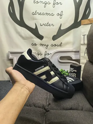 Adidas Superstar Black and Cream Lifestyle Sneakers 5