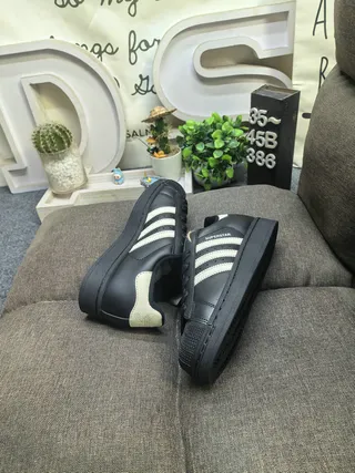 Adidas Superstar Black and Cream Lifestyle Sneakers 6