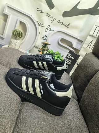 Adidas Superstar Black and Cream Lifestyle Sneakers 7