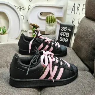 Adidas Superstar Black and Pink Lifestyle Sneakers