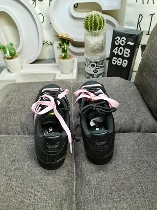 Adidas Superstar Black and Pink Lifestyle Sneakers 8