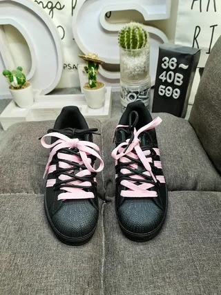 Adidas Superstar Black and Pink Lifestyle Sneakers 10