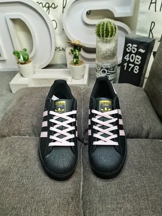 Adidas Superstar Black and Pink Lifestyle Sneakers 10