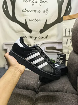 Adidas Superstar Black and Silver Lifestyle Sneakers 5