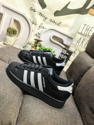 Adidas Superstar Black and Silver Lifestyle Sneakers 7