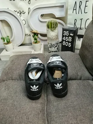 Adidas Superstar Black and White Lifestyle Sneakers 8