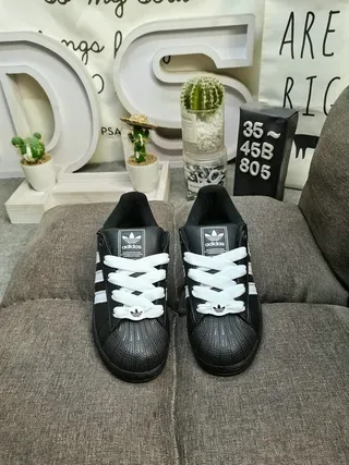 Adidas Superstar Black and White Lifestyle Sneakers 10