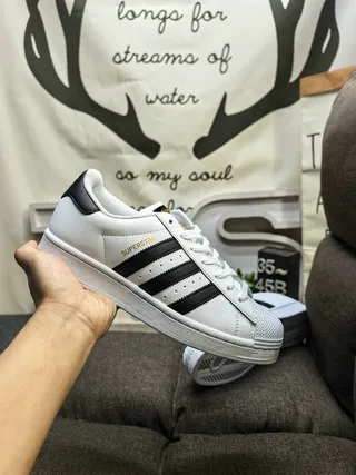 Adidas Superstar Black and White Lifestyle Sneakers 15