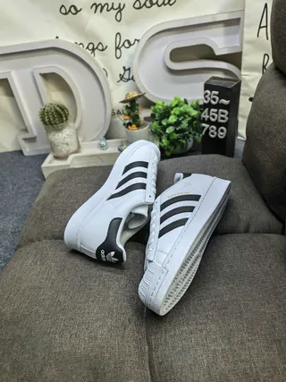 Adidas Superstar Black and White Lifestyle Sneakers 16
