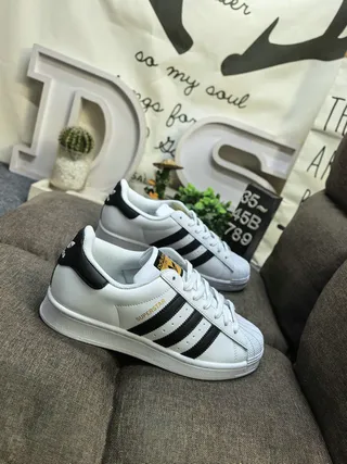 Adidas Superstar Black and White Lifestyle Sneakers 19