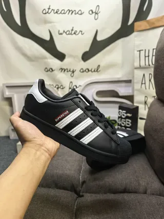 Adidas Superstar Black and White Lifestyle Sneakers 5