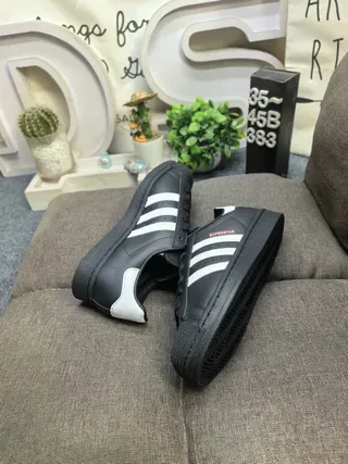 Adidas Superstar Black and White Lifestyle Sneakers 6