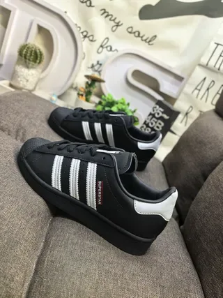 Adidas Superstar Black and White Lifestyle Sneakers 7