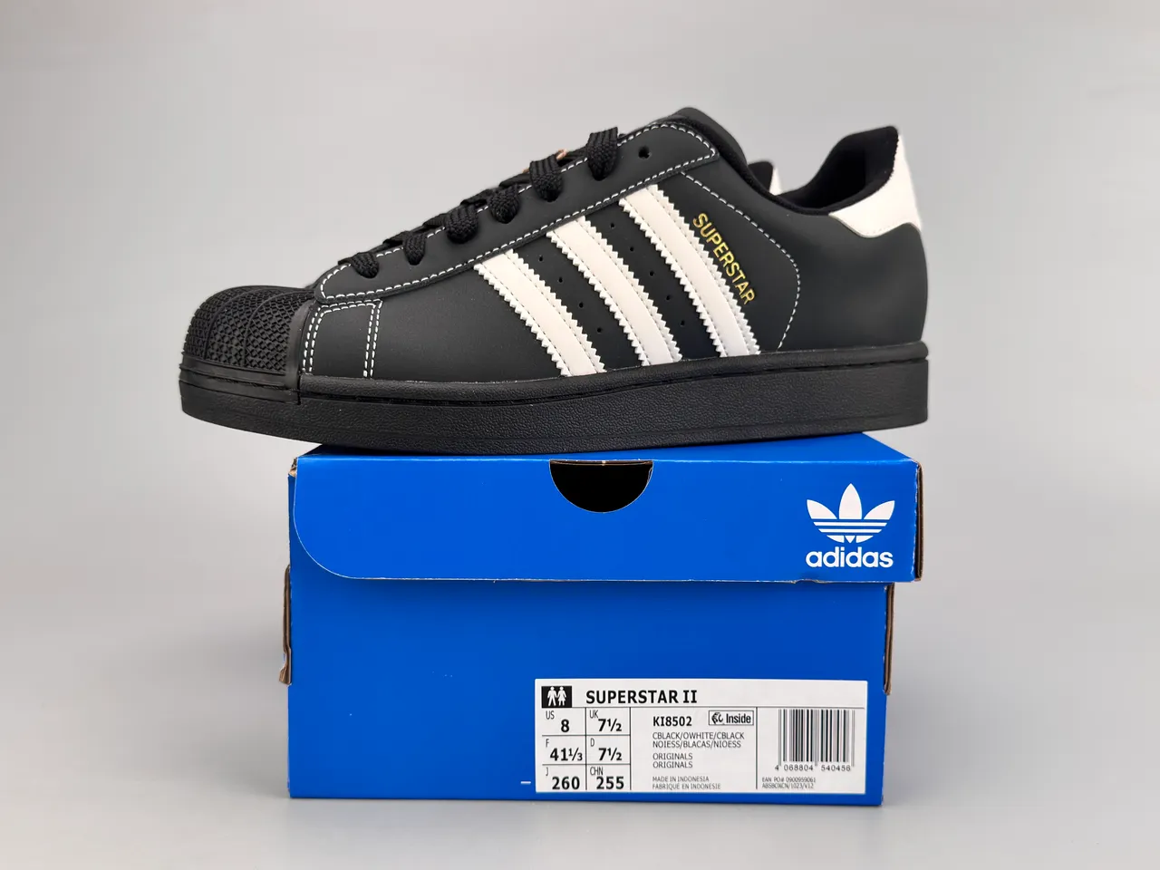 Adidas Superstar Black White Shell-Toe Three Stripes Lifestyle Sneakers 4