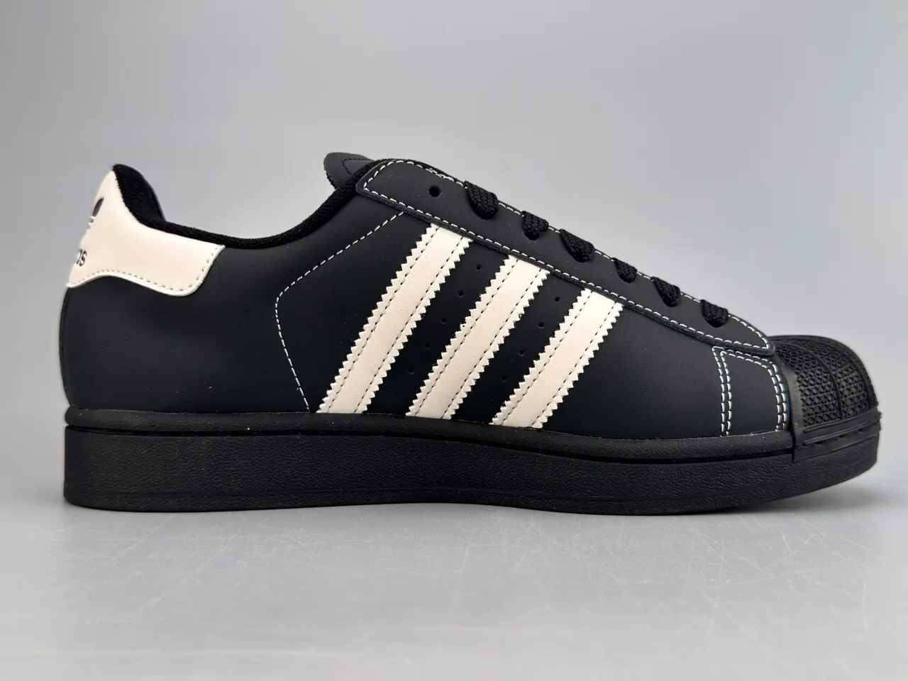 Adidas Superstar Black White Shell-Toe Three Stripes Lifestyle Sneakers 10