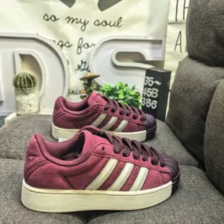 Adidas Superstar Burgundy Suede Lifestyle Sneakers