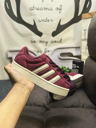 Adidas Superstar Burgundy Suede Lifestyle Sneakers 5